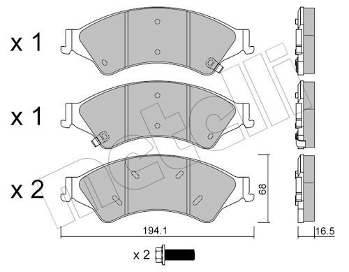 METELLI 22-0971-0 - Bremsbelagsatz, Scheibenbremse