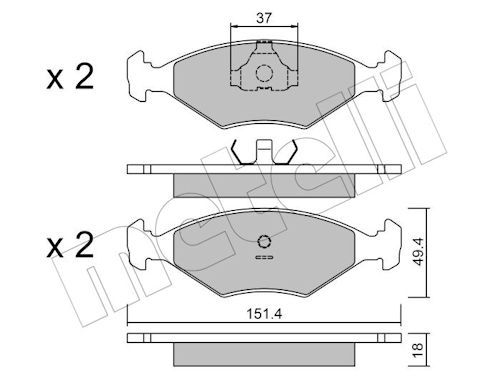 METELLI 22-0057-2 - Bremsbelagsatz, Scheibenbremse