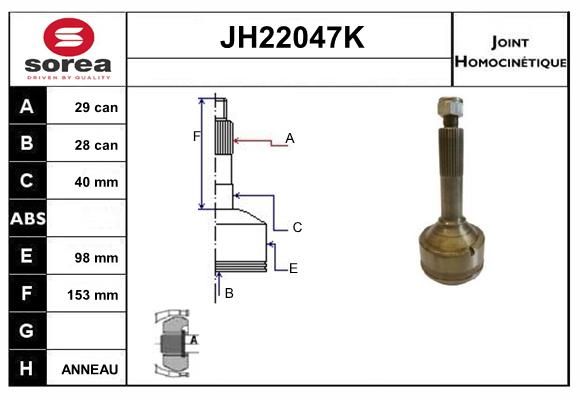 KIT CV JOINT AVEC KR026 - SERIE L