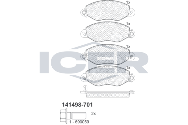 141498-701 ICER fékbetétkészlet, tárcsafék