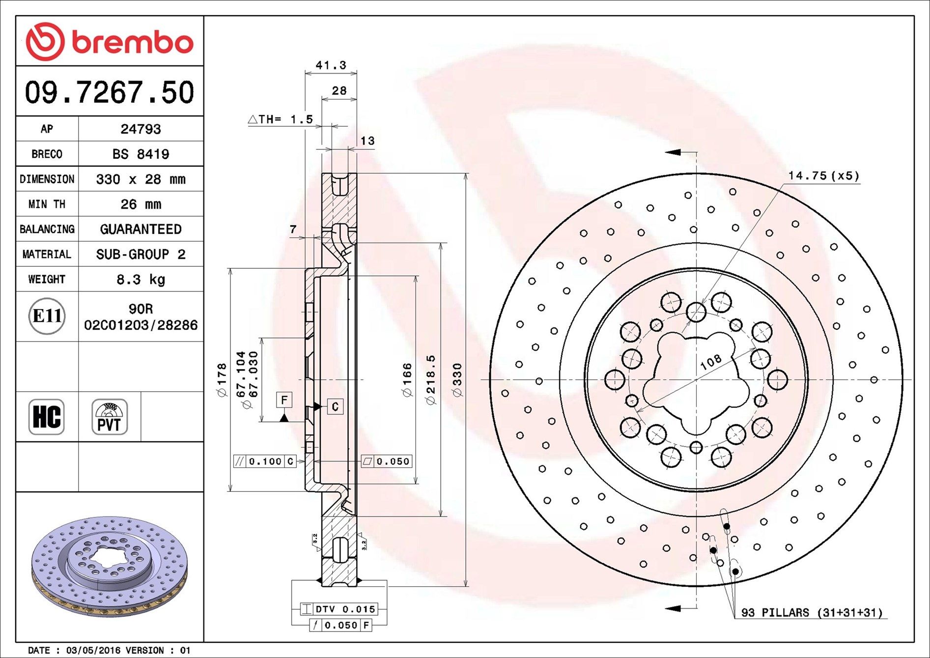 FERRARI 360 SPIDER 01-05 (FRT&RR) *X/Drilled - TecDoc 1