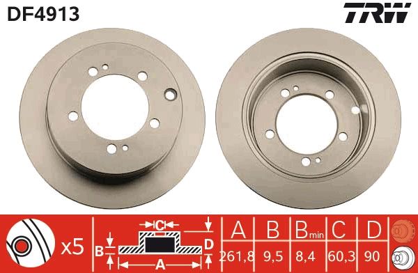 TRW BRAKE DISC - TWIN PACK - TecDoc 1