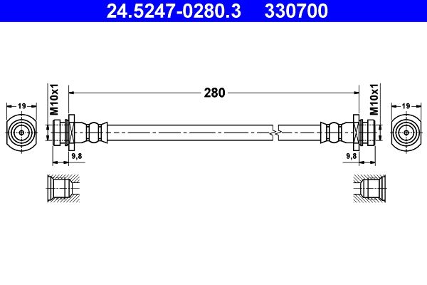 24.5247-0280.3 ATE fékcső