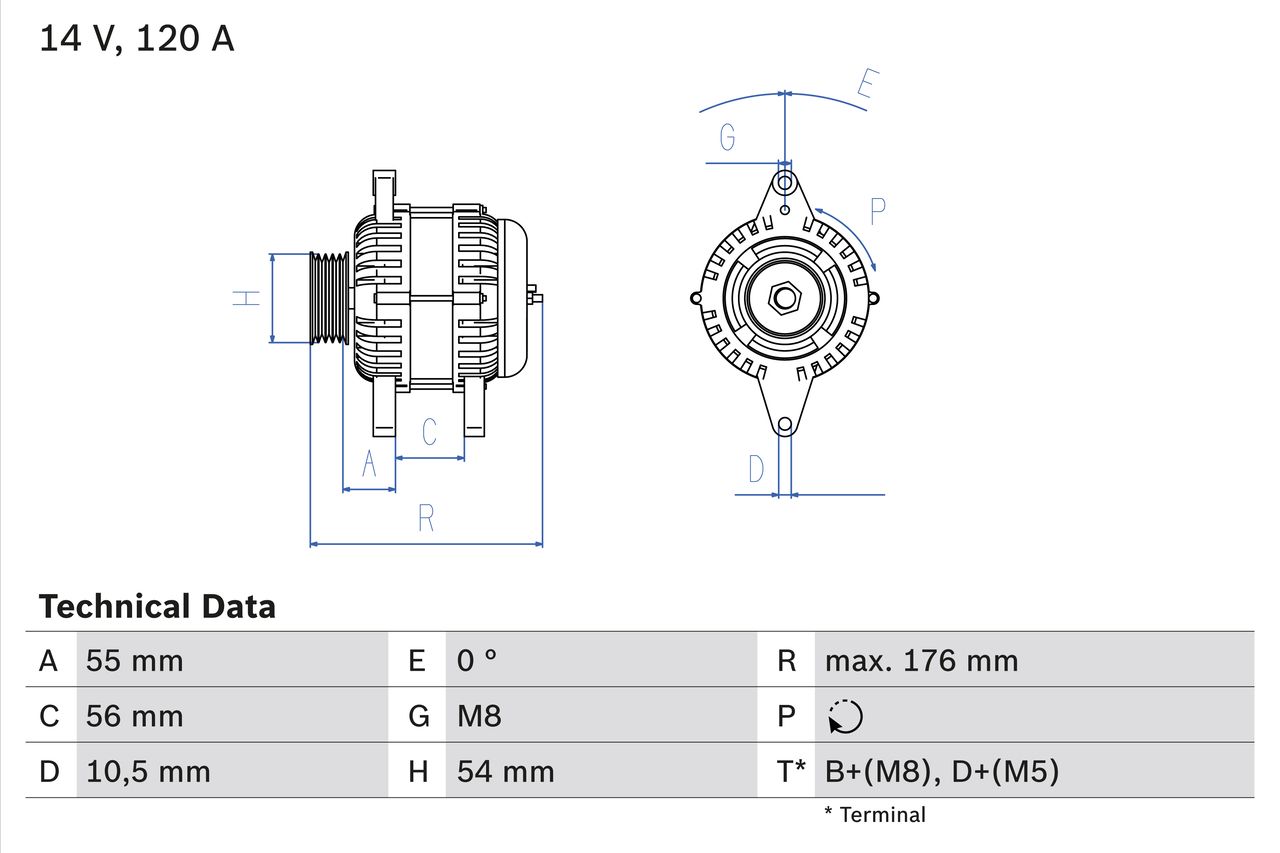 BOSCH 0 986 046 150 Alternator