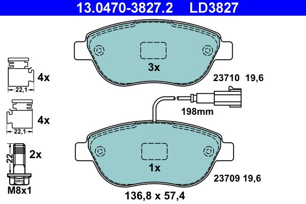 Brake Pad Set, disc brake 13.0470-3827.2