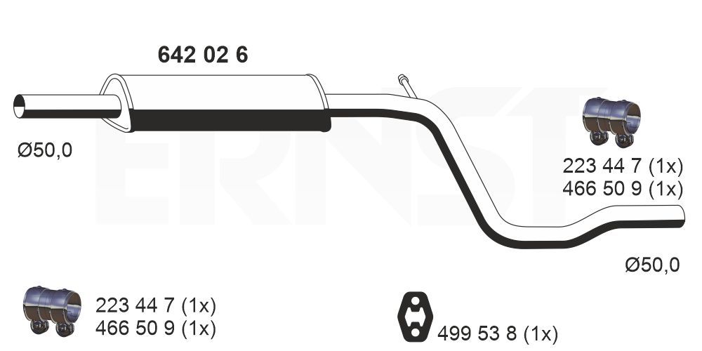 ERNST 642026 - Mittelschalld&auml;mpfer