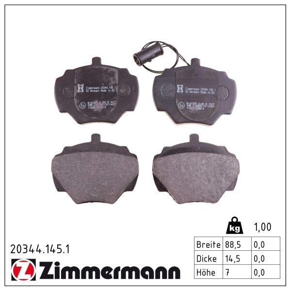 Bremsbelagsatz, Scheibenbremse