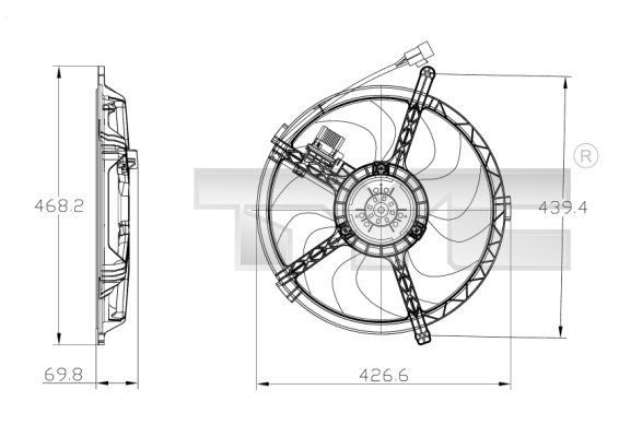 803-0010 TYC ventilátor, klímakondenzátor