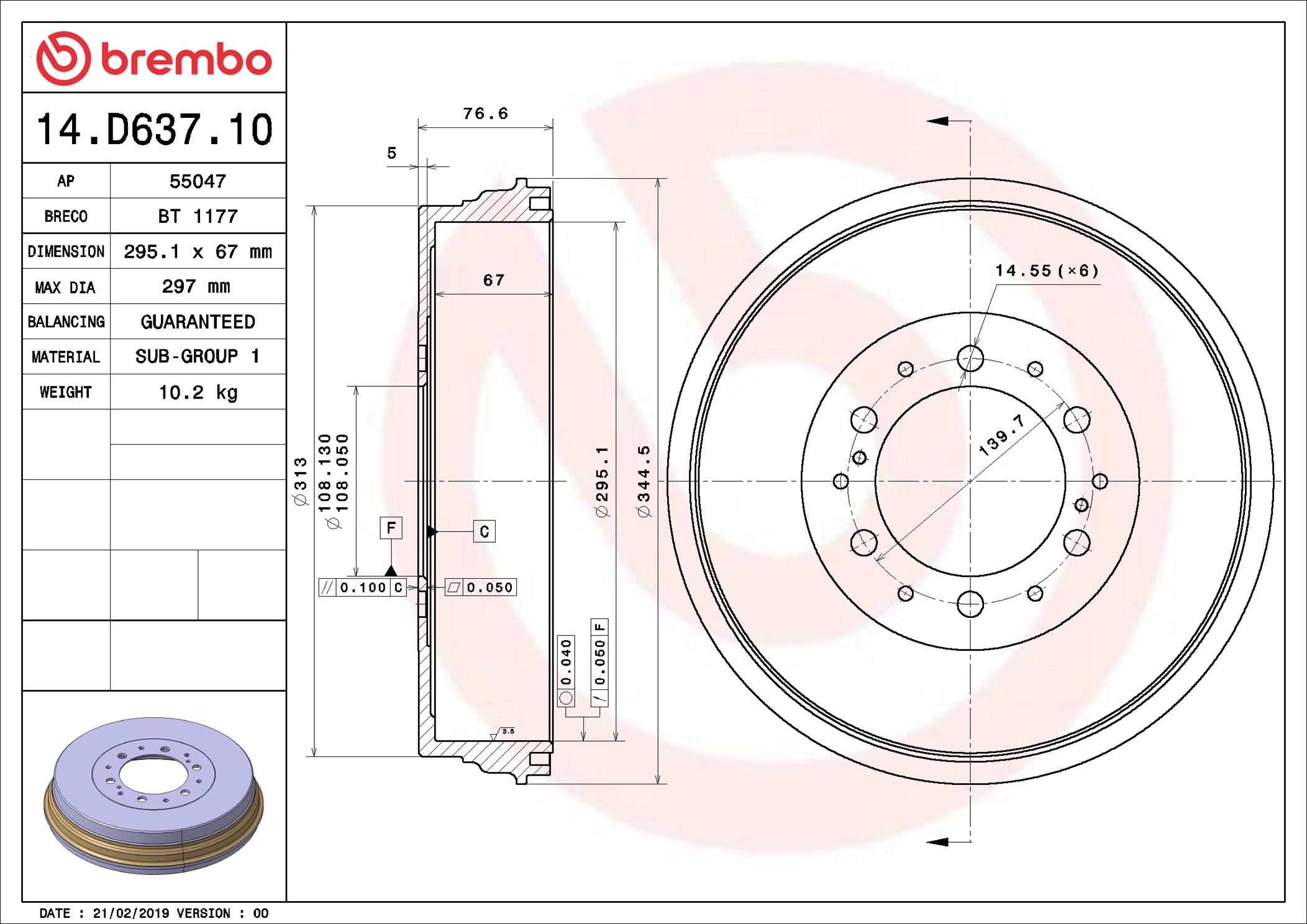 TOYOTA HILUX SR, WORKMATE KUN26R 06-15 (RR, DRUM) - TecDoc Only
