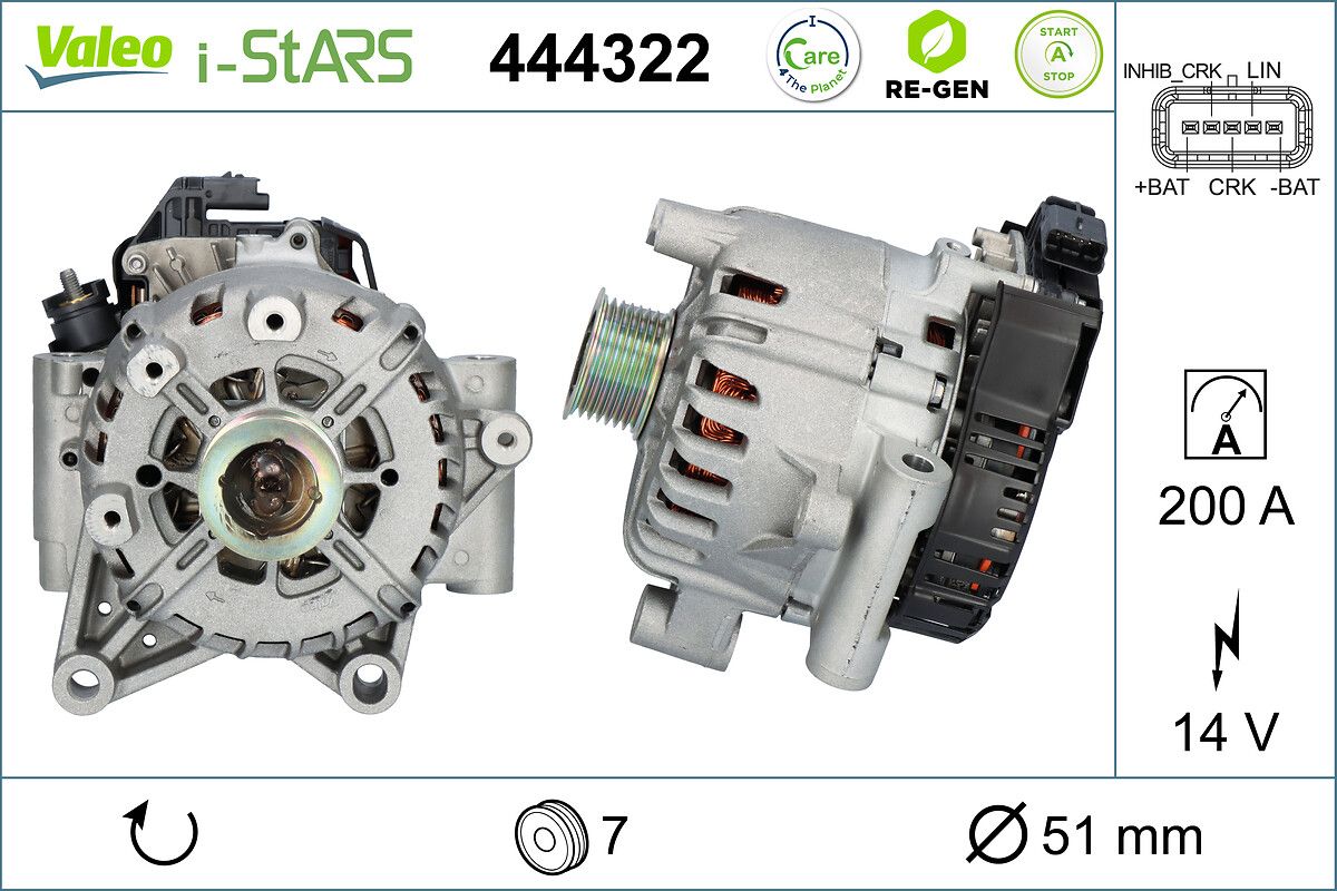 444322 VALEO VALEO RE-GEN REMANUFACTURED STOP&START generátor