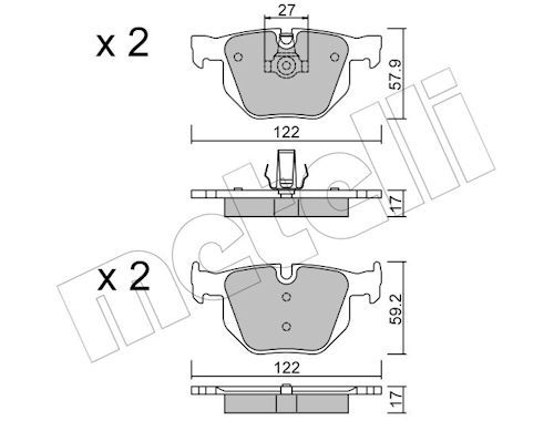 METELLI 22-0644-0 - Bremsbelagsatz, Scheibenbremse