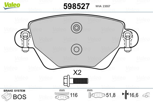 Brake Pad Set, disc brake 598527