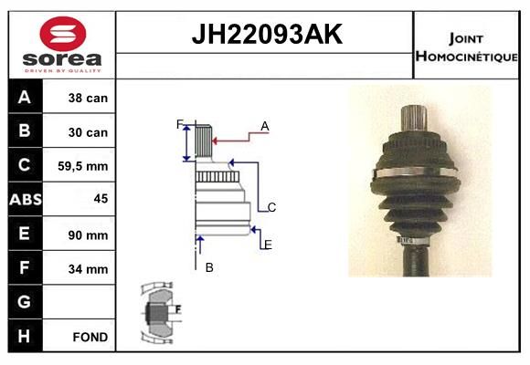 KIT CV JOINT AVEC KR053 - 100-100 A