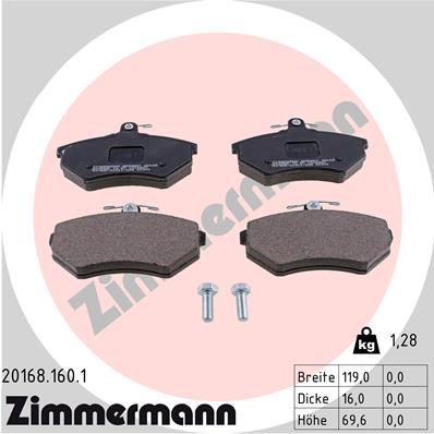 Brake Pad Set, disc brake 20168.160.1