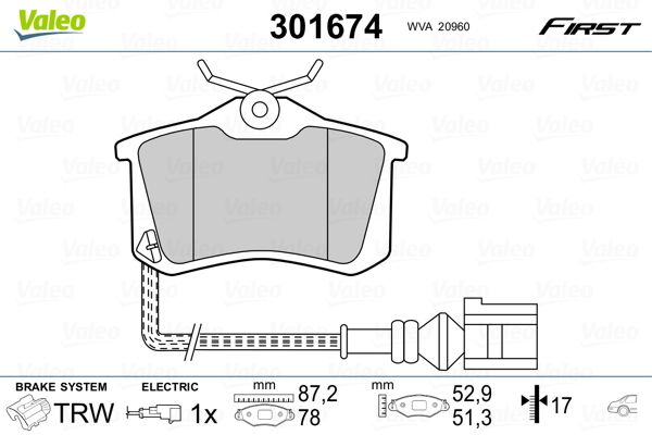 Brake Pad Set, disc brake 301674