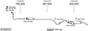 Układ wydechowy BOSAL SYS20701