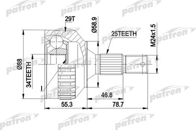 PATRON PCV1292 ШРУС  для PEUGEOT 406 (Пежо 406)