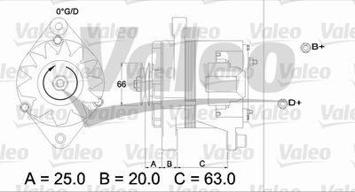 Генератор VALEO 436111 для ABARTH RITMO