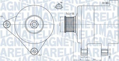 Генератор MAGNETI MARELLI 063731945010 для PEUGEOT 208