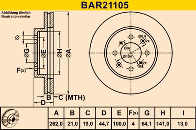 BARUM BAR21105 Тормозные диски  для HONDA DOMANI (Хонда Домани)