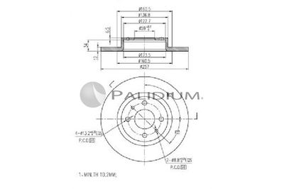 ASHUKI by Palidium P330-112 Тормозные диски  для FIAT UNO (Фиат Уно)