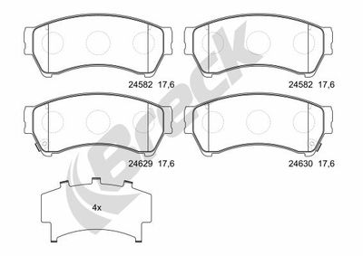 Bromsbeläggssats, skivbroms BRECK 24582 00 701 10