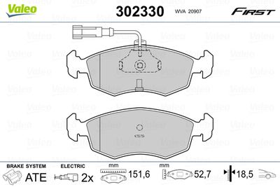 VALEO 302330 Тормозные колодки и сигнализаторы  для FIAT STRADA (Фиат Страда)