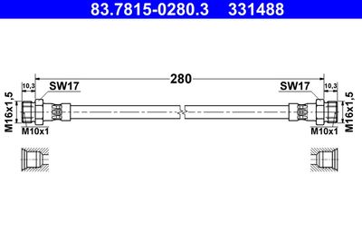 Тормозной шланг ATE 83.7815-0280.3 для FERRARI DINO