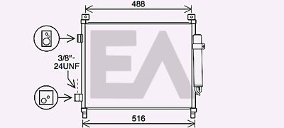 Конденсатор, кондиционер EACLIMA 30C18057 для NISSAN NOTE