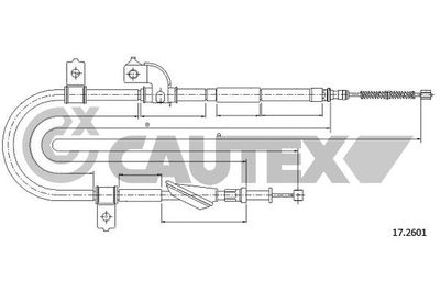 Тросик, cтояночный тормоз CAUTEX 762628 для SUBARU XT