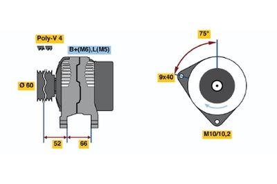 Alternátor BOSCH 0 986 045 201
