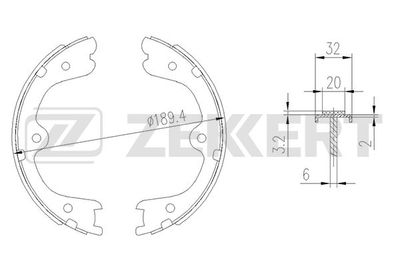ZEKKERT BK-4011 Ремкомплект барабанных колодок  для INFINITI  (Инфинити М37)