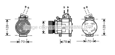 PRASCO AUK037 Компрессор кондиционера  для LAND ROVER FREELANDER I (L314) 1.8 i 16V 4x4