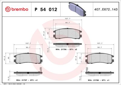 BREMBO Remblokkenset, schijfrem PRIME LINE (P 54 012)