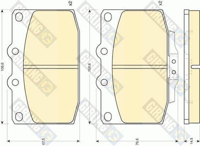 Комплект тормозных колодок, дисковый тормоз GIRLING 6103779 для MAZDA RX-7