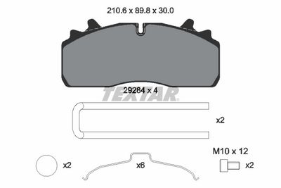 Remblokken set Achter/Voor WABCO MAXX 19 past: RVI D, MIDLUM  VOLVO FL II, FL III D5K210-MDS2043A 05.06-