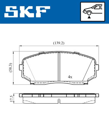 Комплект тормозных колодок, дисковый тормоз SKF VKBP 80612 A для MITSUBISHI ECLIPSE	CROSS