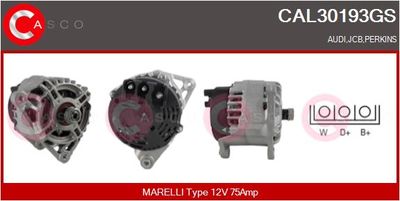 CASCO CAL30193GS Генератор  для AUDI A3 (8P1) 2.0 TDI 16V