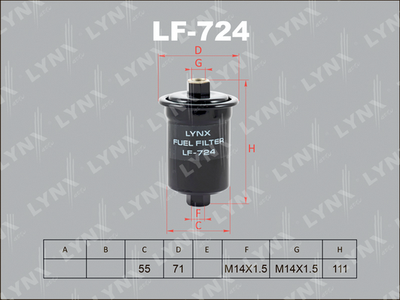 Топливный фильтр LYNXauto LF-724 для HYUNDAI EQUUS