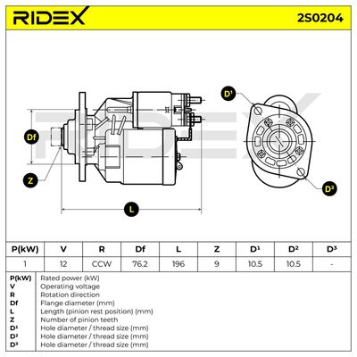 стартер RIDEX