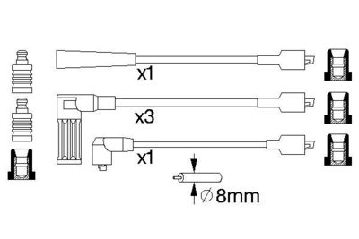 Комплект проводов зажигания BOSCH 0 986 356 712 для LANCIA PRISMA