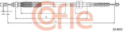 Тросик, cтояночный тормоз COFLE 10.4653 для CITROËN XANTIA