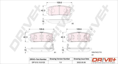 Комплект тормозных колодок, дисковый тормоз Dr!ve+ DP1010.10.0125 для GREAT WALL WINGLE
