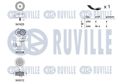 SET CUREA TRANSMISIE CU CANELURI RUVILLE 570134 1