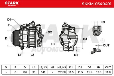 компресор, климатизация STARK SKKM-0340491