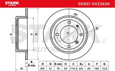 спирачен диск STARK SKBD-0022826