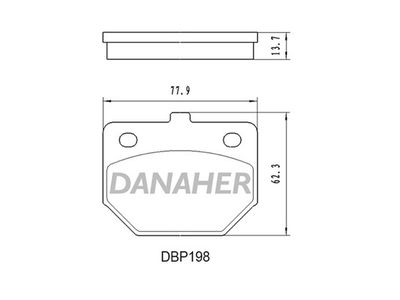 Комплект тормозных колодок, дисковый тормоз DANAHER DBP198 для DAIHATSU CHARADE
