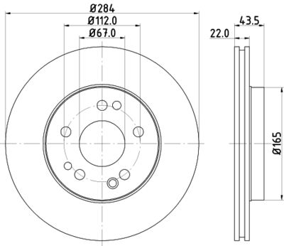 Тормозной диск HELLA 8DD 355 100-941 для MERCEDES-BENZ SL