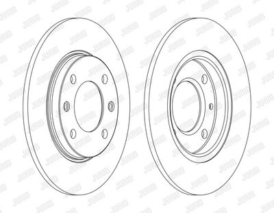Bremseskive JURID 561555JC for PEUGEOT, CITROËN