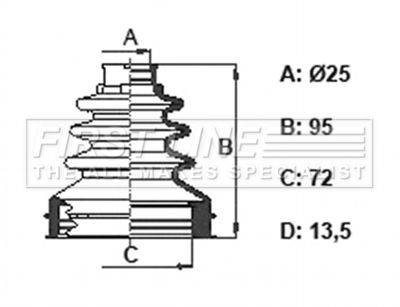 Bellow, drive shaft FIRST LINE FCB6392